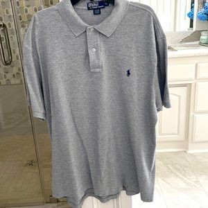 Ralph Lauren gray polo 2XB with navy polo emblem